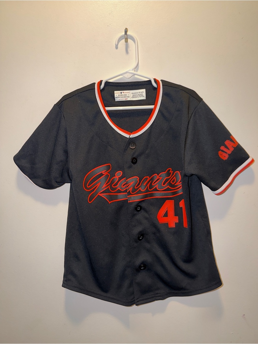 Genuine Merchandise Black and Orange Kids Baseball Jersey #41